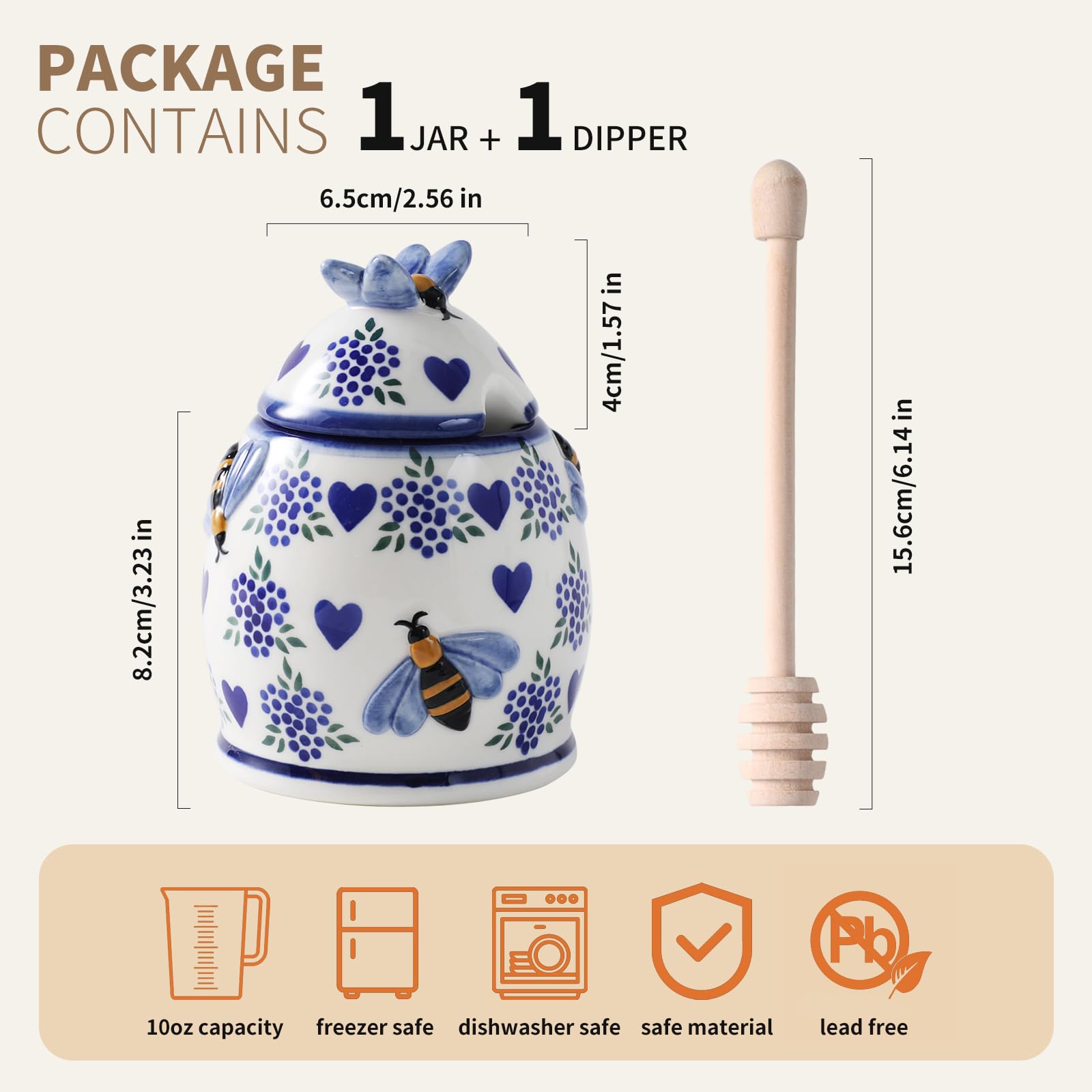 ZOOBEE farm-style honey container adds rustic elegance to breakfast.