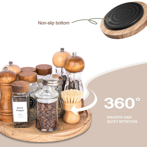 10-inch diameter fits compact spaces while keeping items accessible