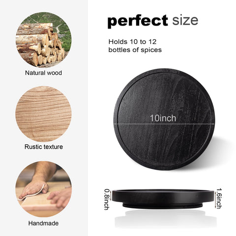 Zoocatia Wood Lazy Susan spice-bottle-storage keeps jars accessible.