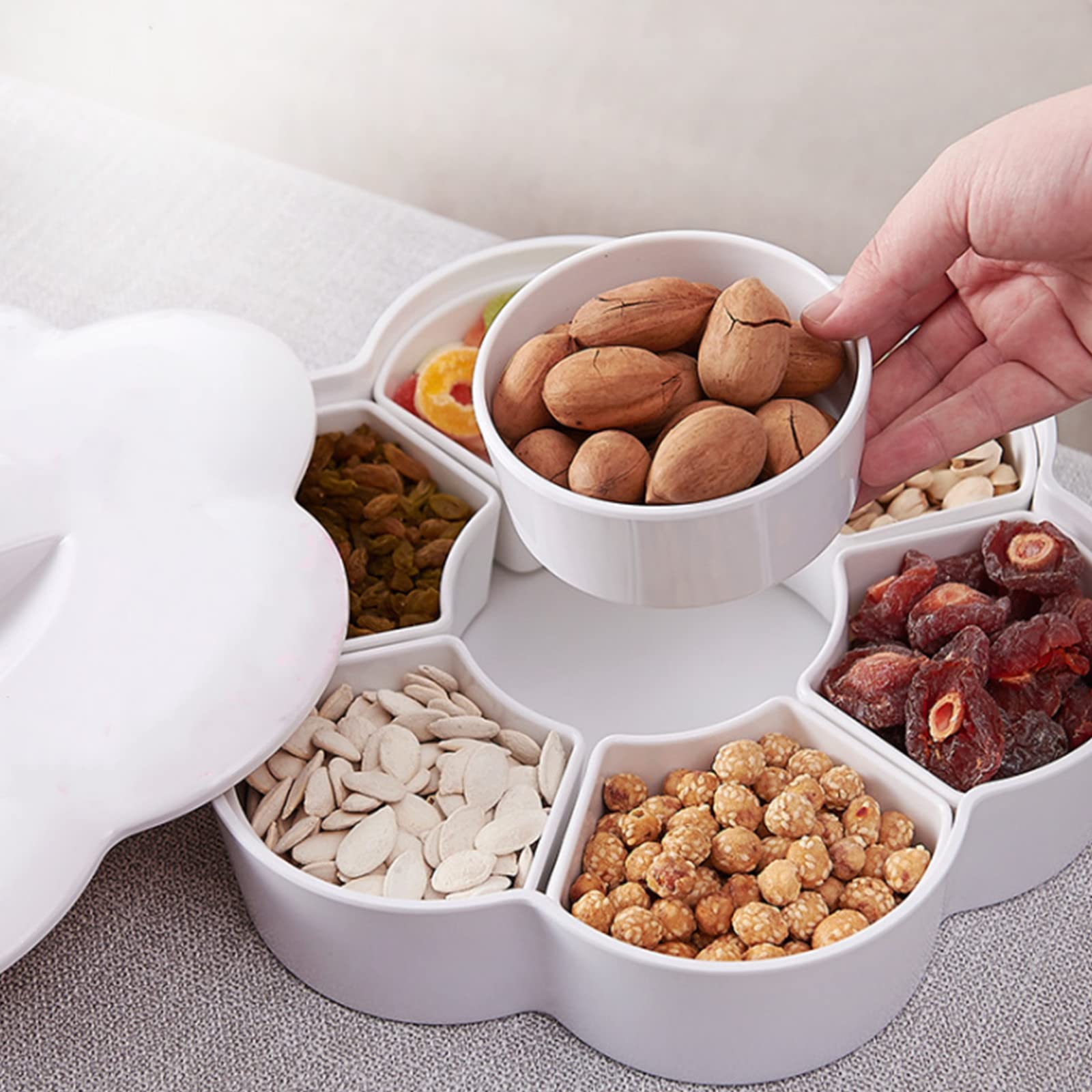 ZOOFOX 12.6-inch round serving tray ideal for parties and gatherings.