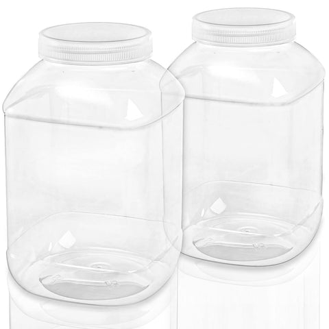 ZOOFOX 2-pack clear plastic jars for pantry storage with visible contents and easy access.