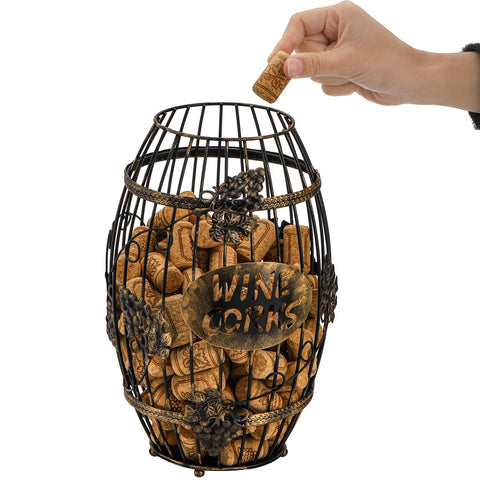 ZOOFOX barrel cage decor serves as a stylish centerpiece on bar or mantel.