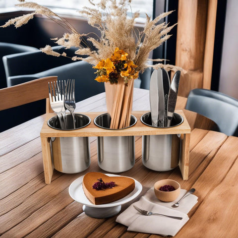 ZOOFOX drain holes promote air-drying of utensils in the holder.
