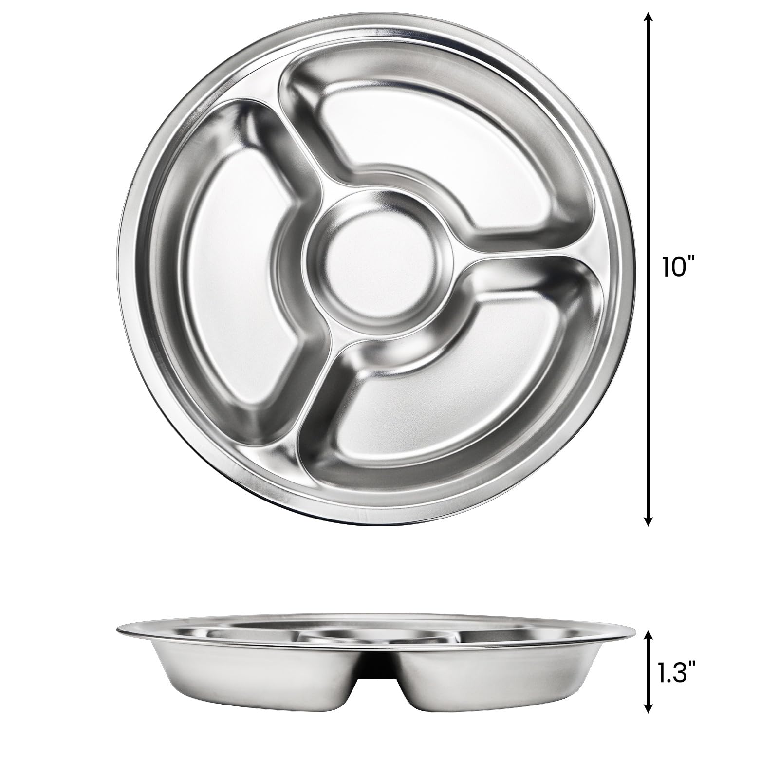ZOOFOX four-section plate showing dipping area for sauces and portions.