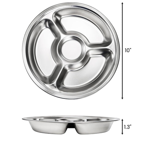 ZOOFOX four-section plate showing dipping area for sauces and portions.