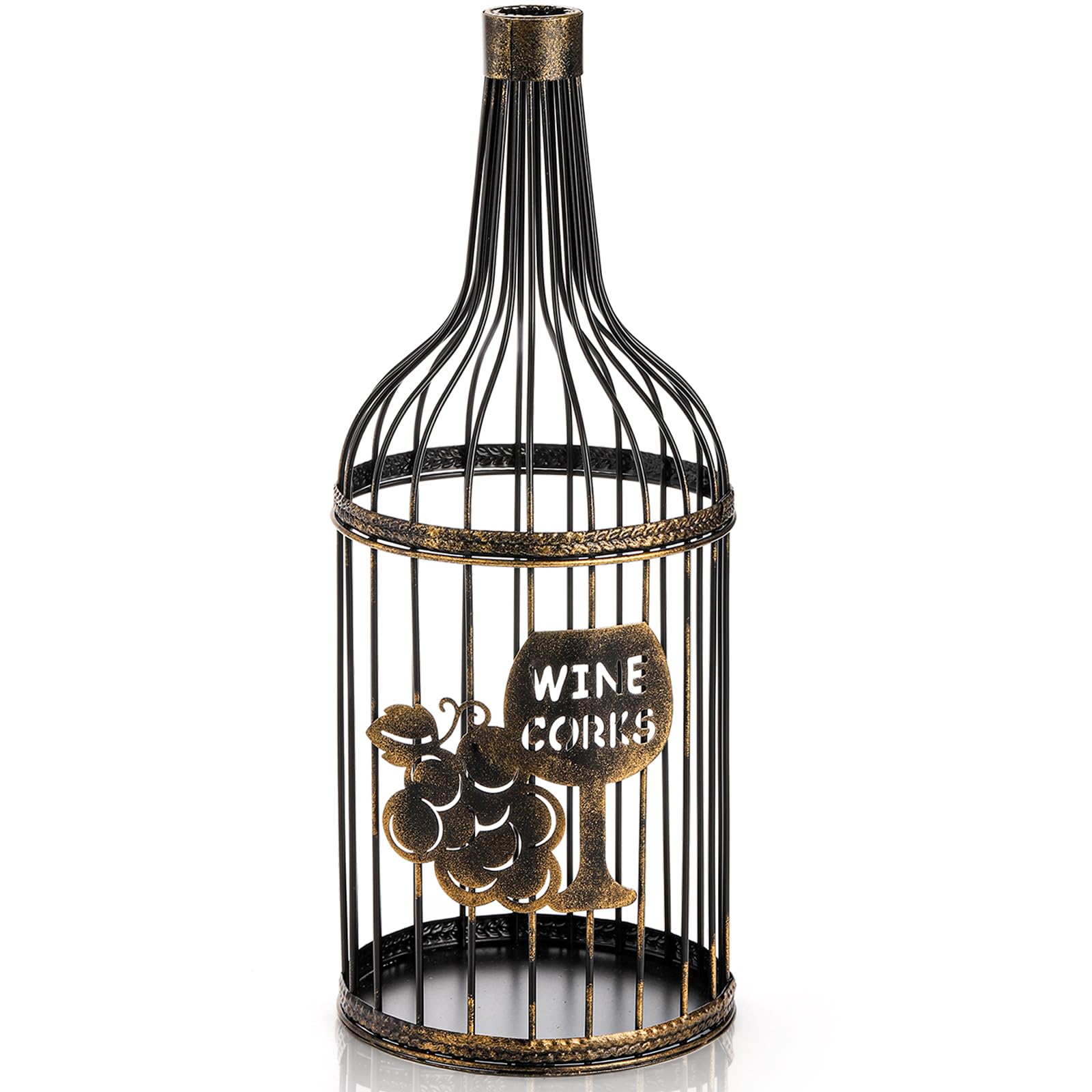 ZOOFOX metal wine cork holder on display, sturdy and stylish for kitchen decor.