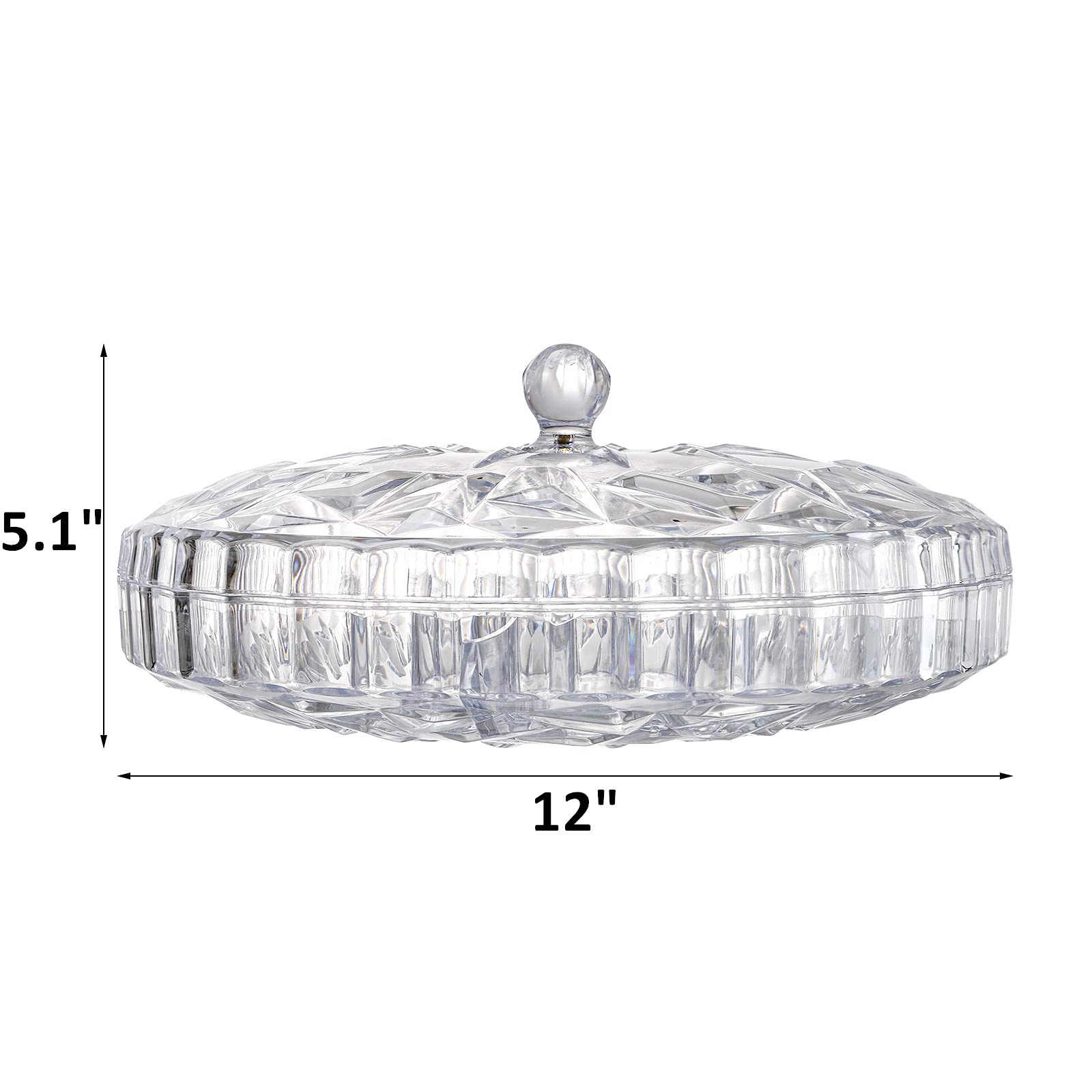 ZOOFOX round snack tray shows six compartments for separated snacks.