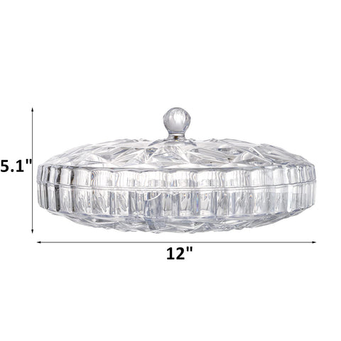 ZOOFOX round snack tray shows six compartments for separated snacks.