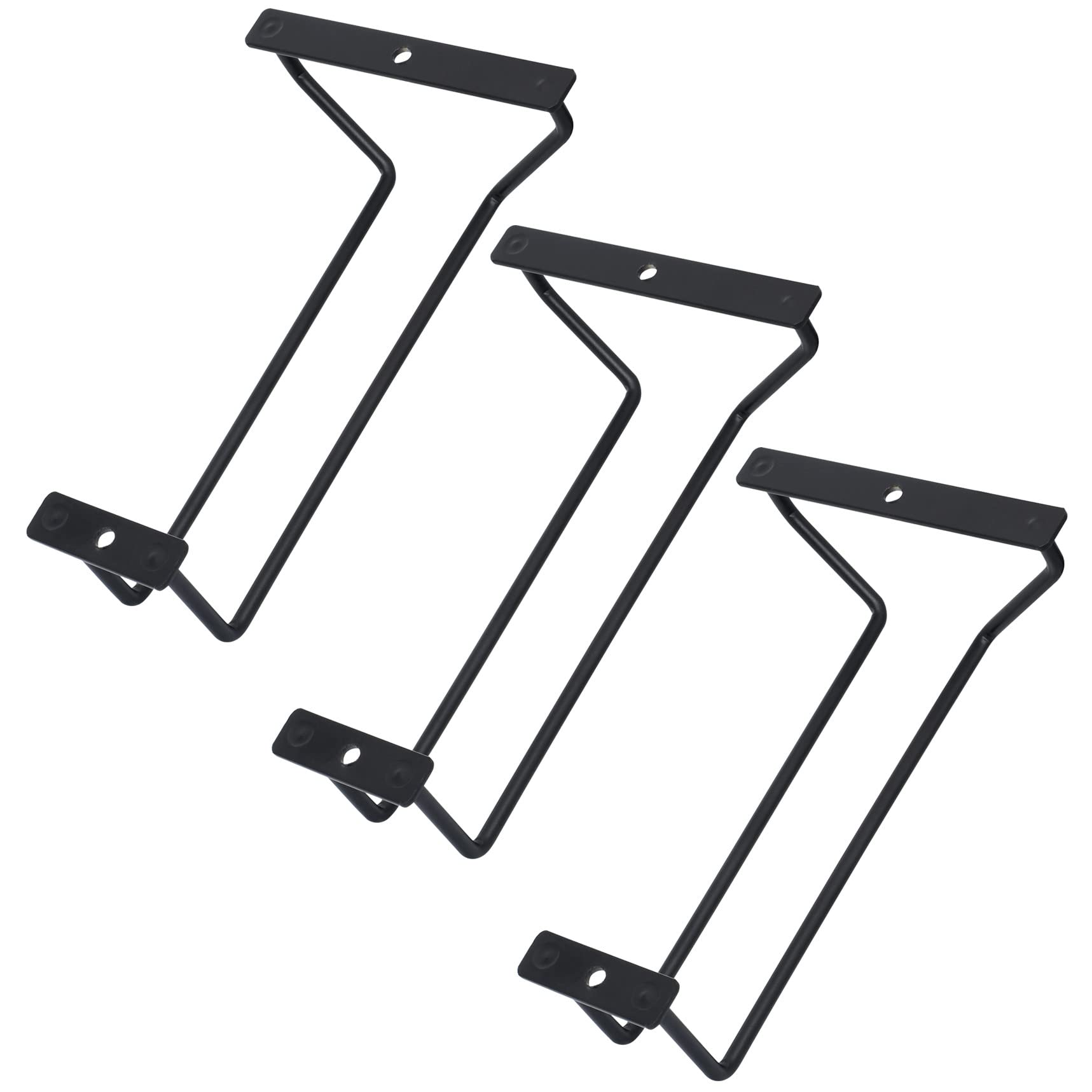 Zoohot 7-Inch Black Wine Glass Rack under cabinet 3-pack for organized stemware storage