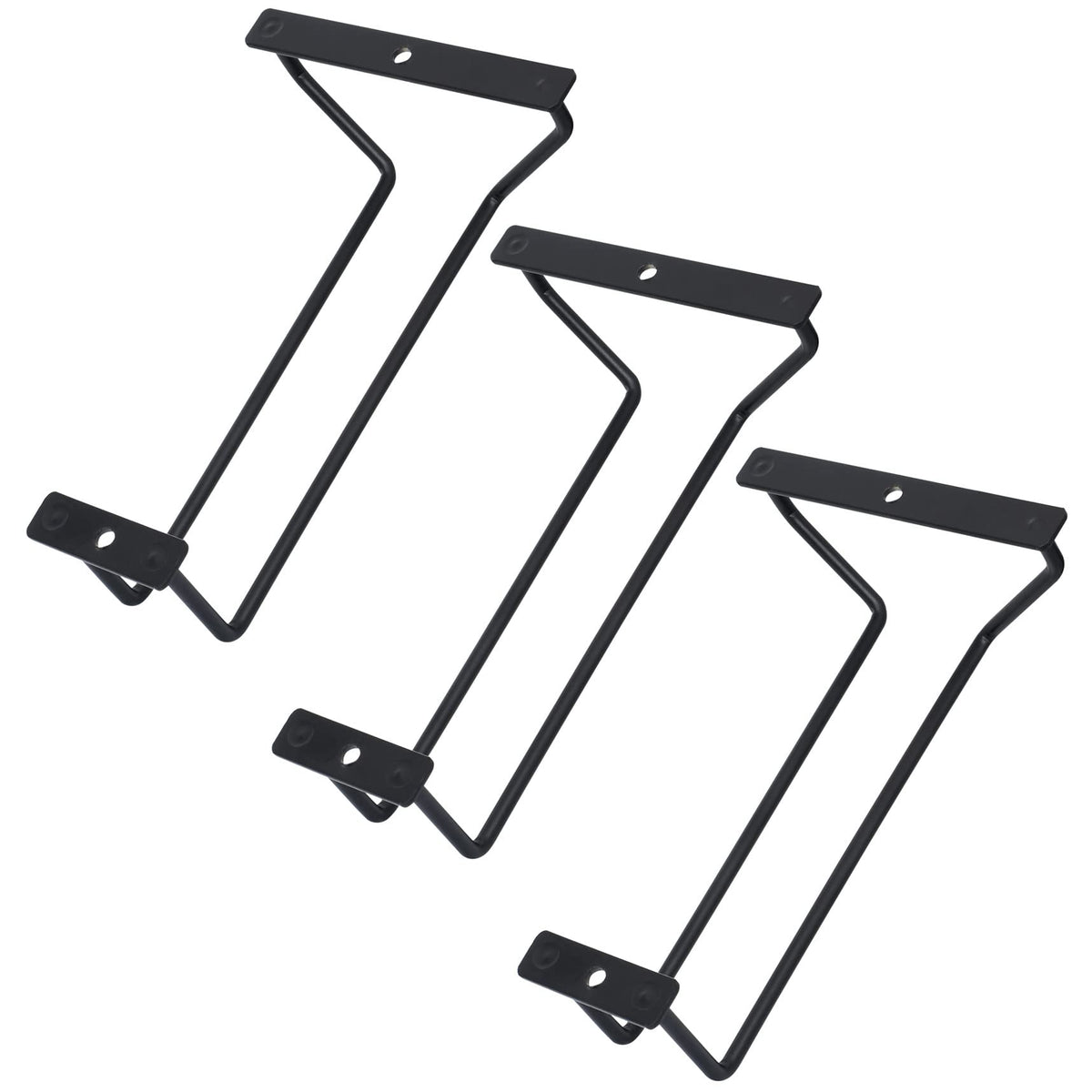 Zoohot 7-Inch Black Wine Glass Rack under cabinet 3-pack for organized stemware storage