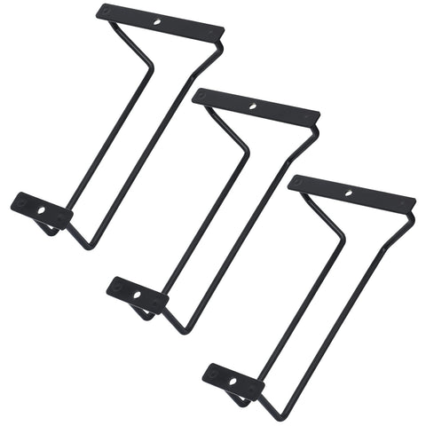 Zoohot 7-Inch Black Wine Glass Rack under cabinet 3-pack for organized stemware storage