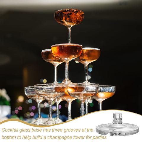 Zopeal champagne glasses 5oz bottom grooves support stable champagne towers.