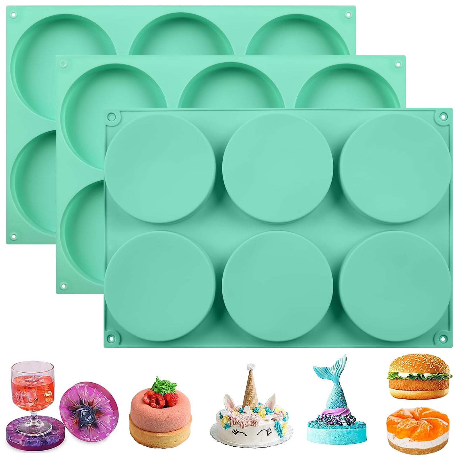 Zorazio 4Inch round silicone mold with six cavities for reliable non-stick baking.