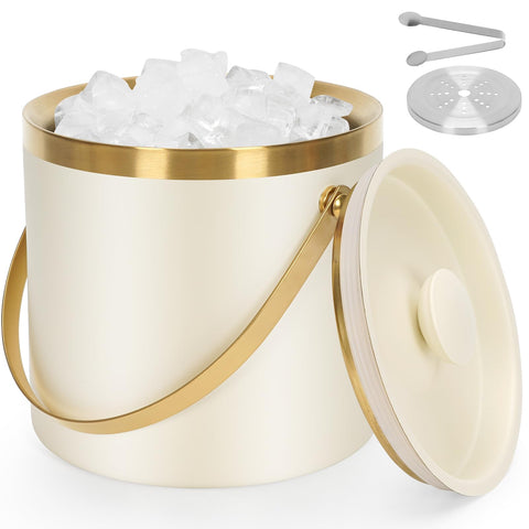 ZORMY 3L ice bucket with lid and tong keeps ice ready for parties.
