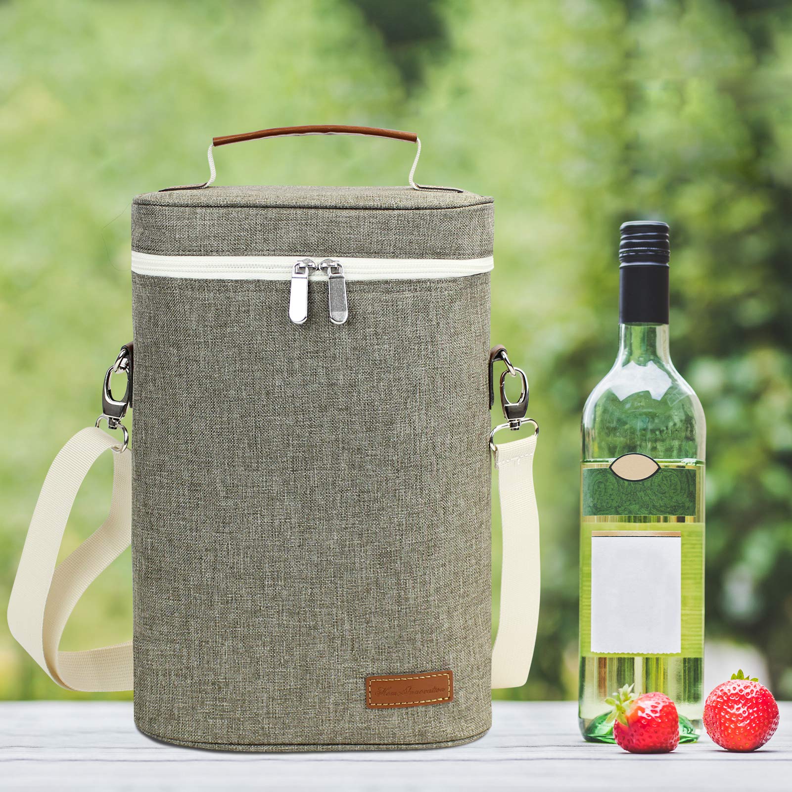 ZORMY wine tote accommodates beer crowlers for casual outings.