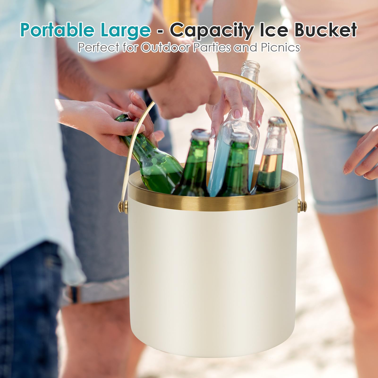 ZORMY WhiteGold finish ice bucket adds elegant style for entertaining guests.