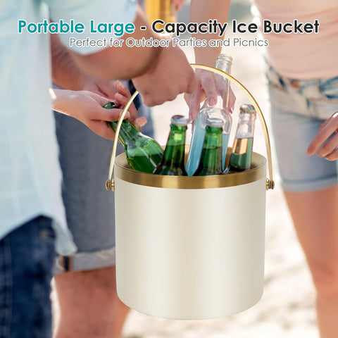 ZORMY WhiteGold finish ice bucket adds elegant style for entertaining guests.