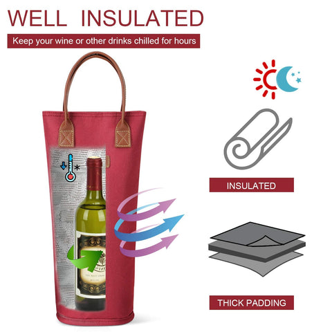 ZORMY wine tote for 750ml bottle keeping drinks cool during outdoor outings
