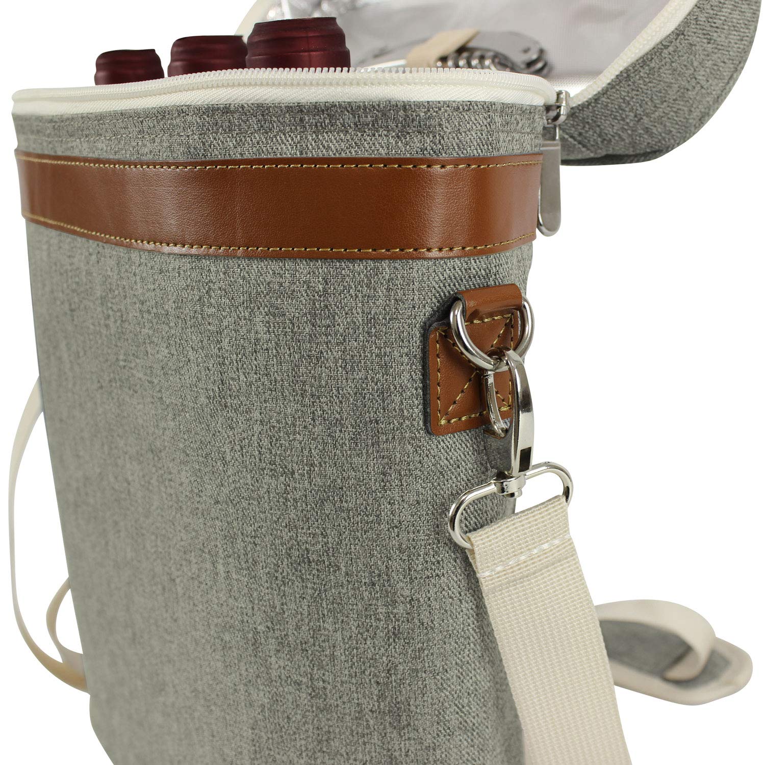 ZORMY 3-bottle capacity tote fits two bottles or a beer growler