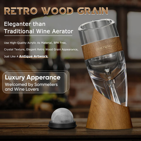 ZORTUNG travel pouch-equipped wine aerator for on-the-go use