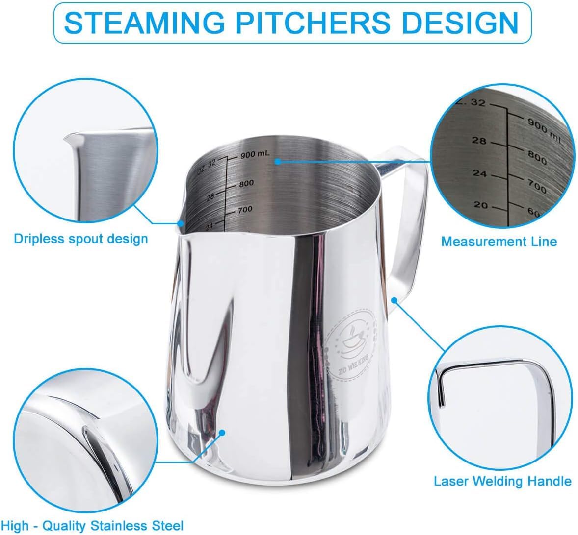 ZOWIE KING 50oz pitcher with narrow-mouth design for controlled pours.