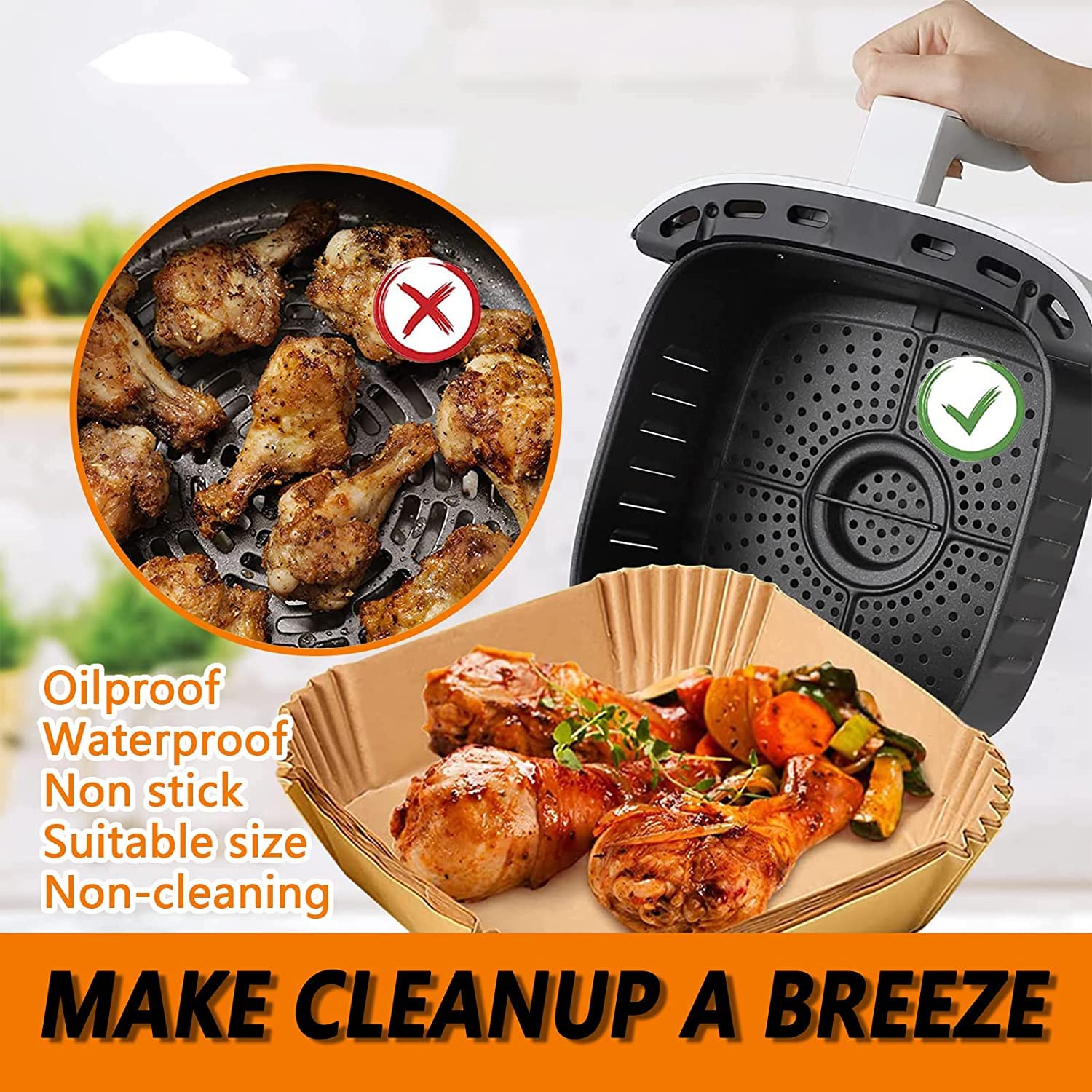 ZOWVAAM disposable air fryer liner pack of 100 for convenience
