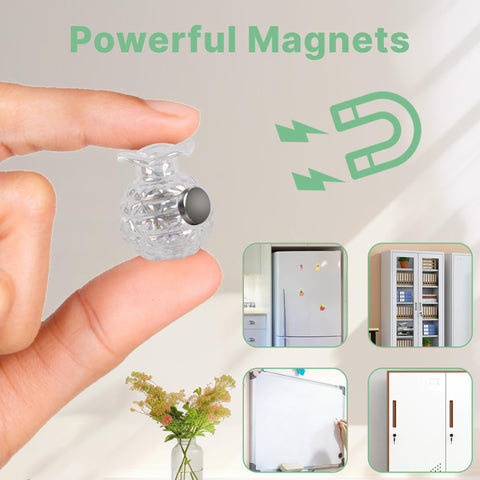 ZOYVUX glass vase magnet with 3D detailing for charm