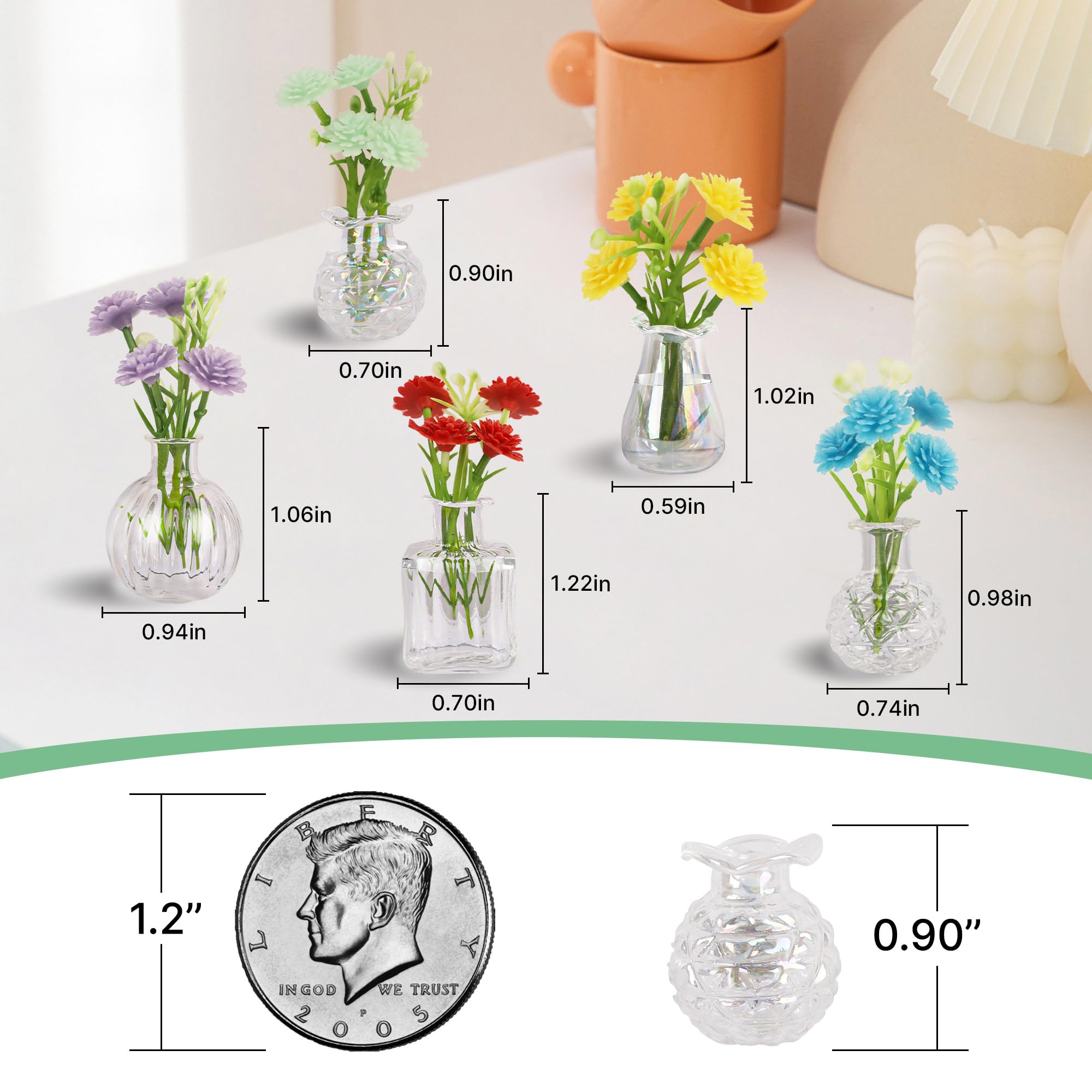 ZOYVUX mini vase fridge holds artificial flowers or small succulents