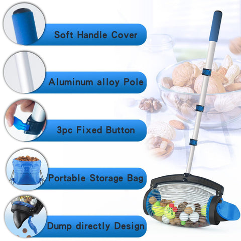 Zozen Nut Gatherer Roller storage bag keeps gathered nuts organized