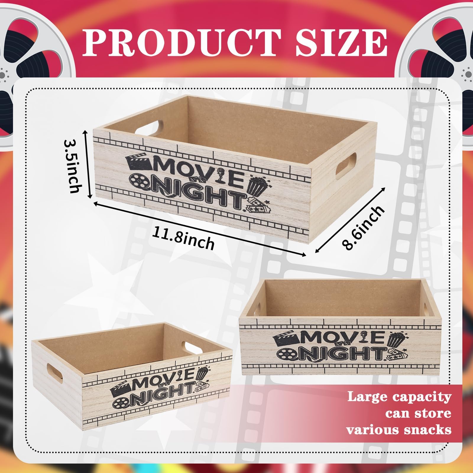 ZQUDBF snack tray with handles adds portability for movie nights.