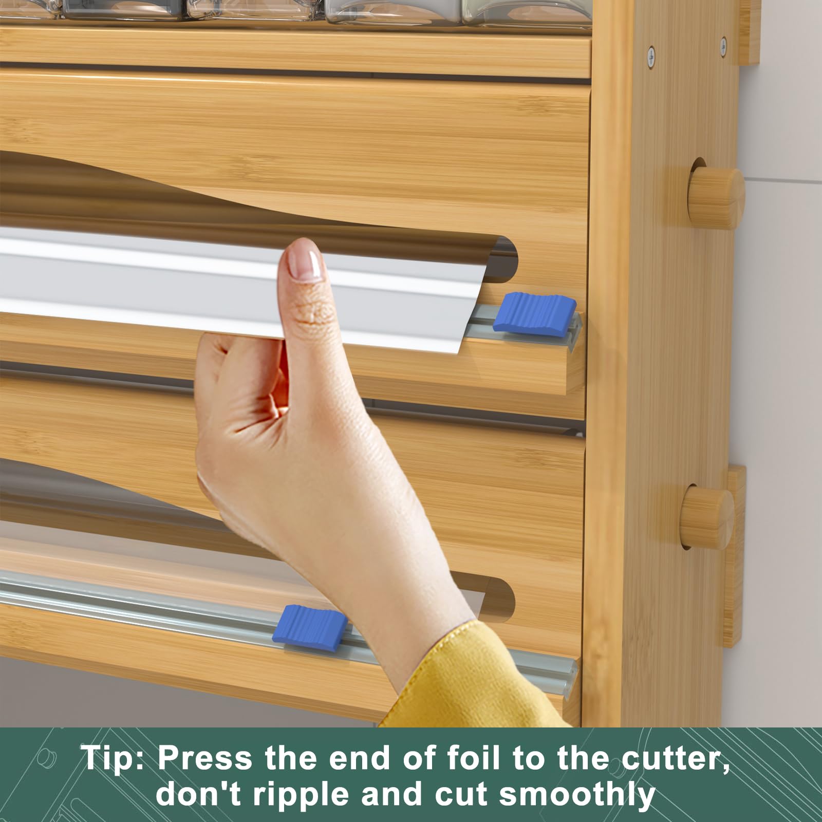 Zri Bamboo roller dispensers with cutter provide clean cuts for parchment and foil.