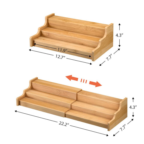Zri Bamboo Spice Rack easy-care surface allows quick wipe-clean maintenance