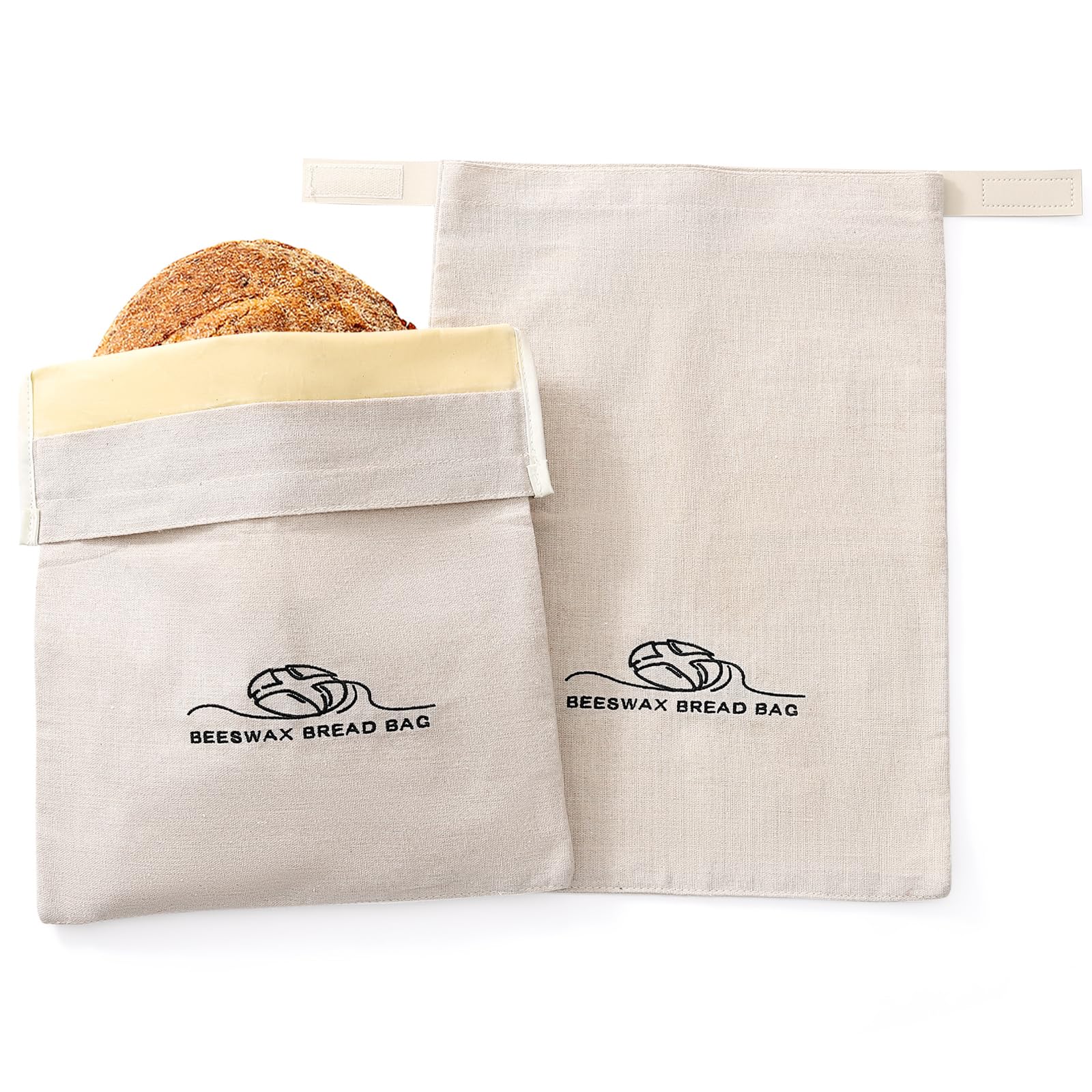 ZSHLXM beeswax bread bags 2-pack in XL 12x17 keep bread fresh.