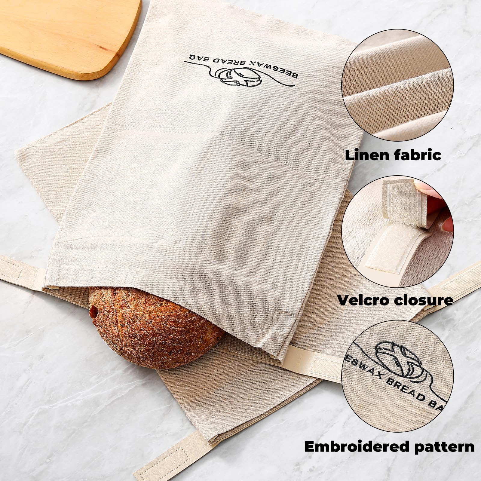 ZSHLXM bag in use with sourdough loaf for easy storage.