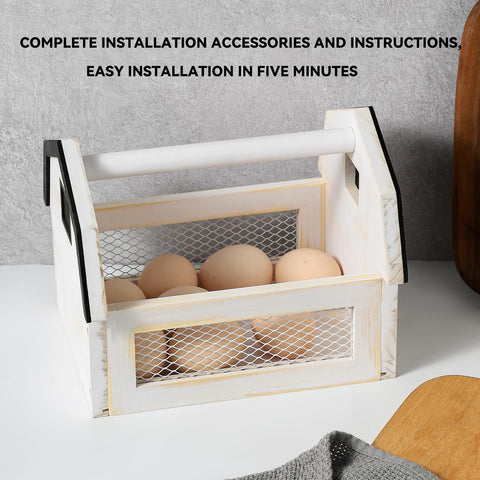 ZSHLXM egg basket on countertop doubles as decorative storage.