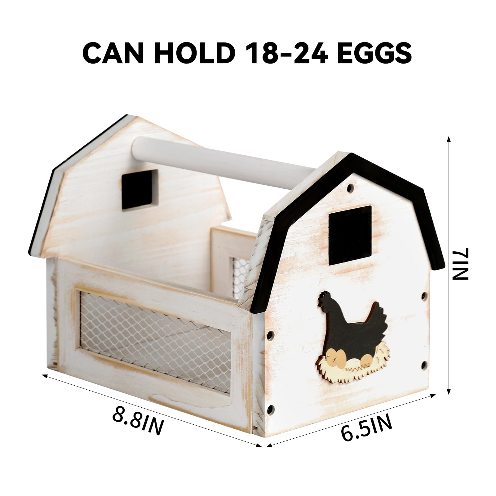 ZSHLXM egg basket wood and wire keeps eggs organized with rustic style.