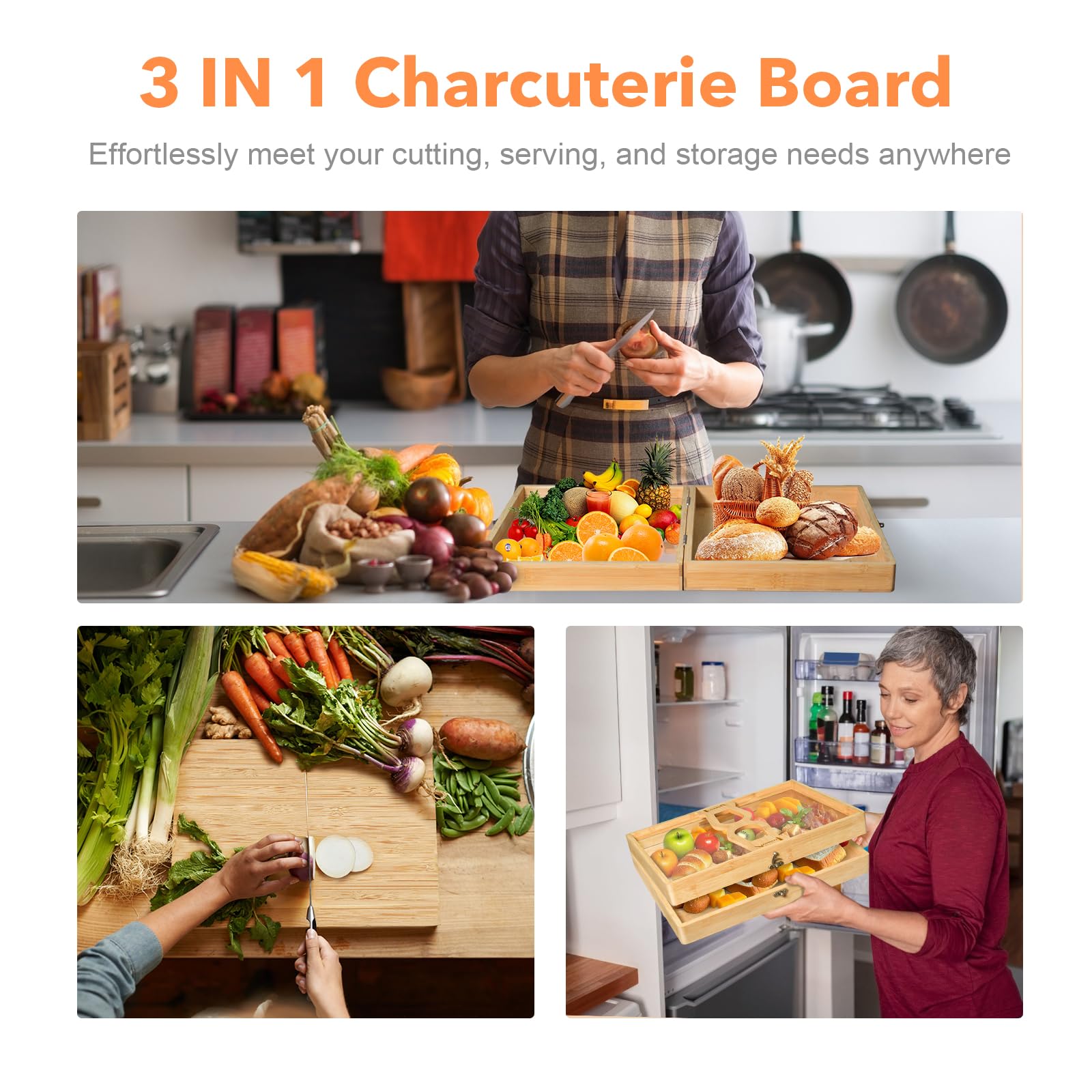 ZTDMGZS bamboo travel charcuterie board ideal for on the go entertaining