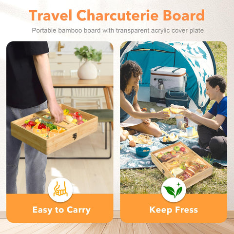 ZTDMGZS charcuterie board non slip handles provide secure grip during service