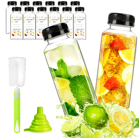 ztarraum 12oz plastic juice bottle with tamper-proof lid for secure storage