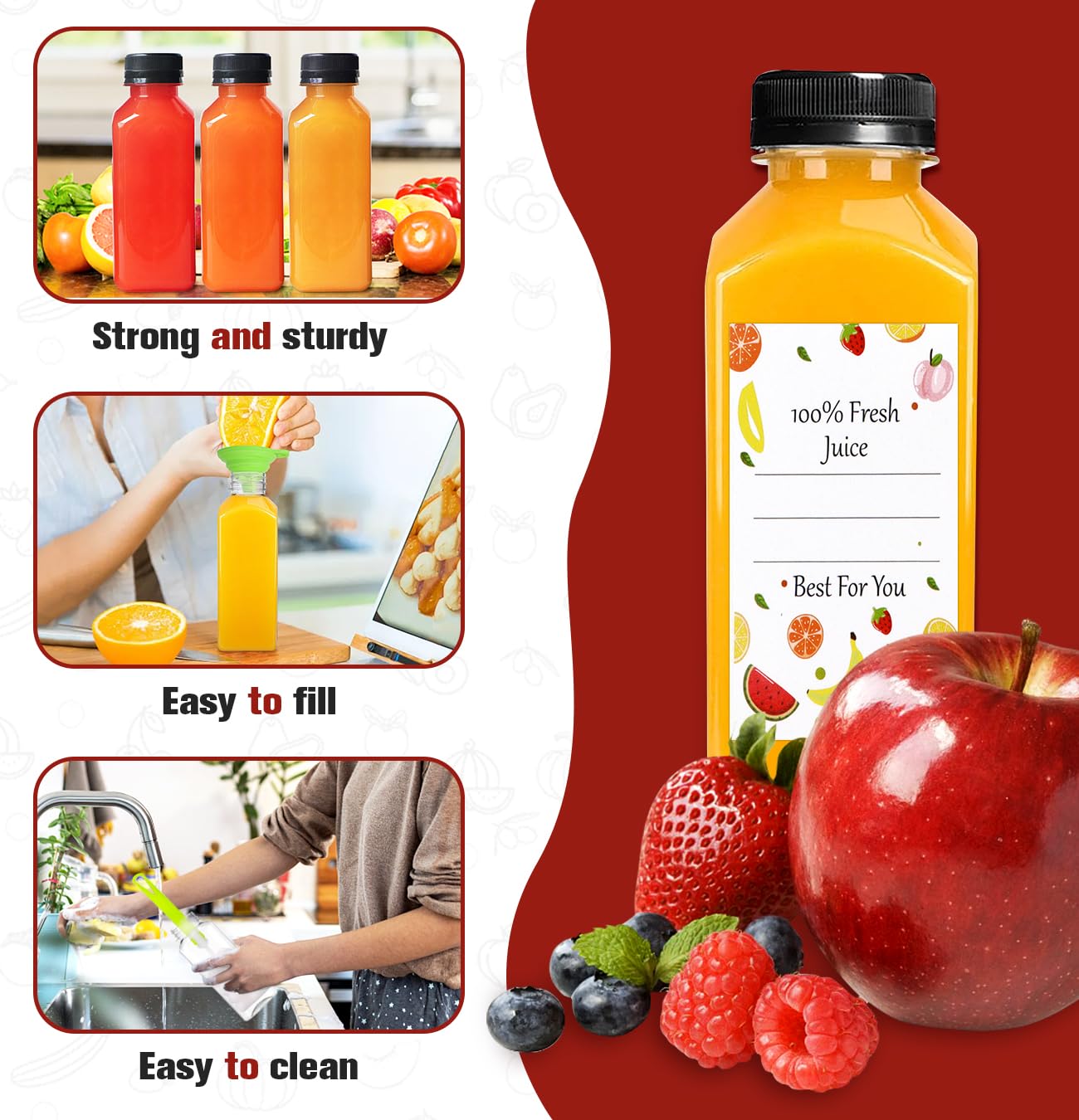 ztarraum juice bottle with brush for quick cleaning after use
