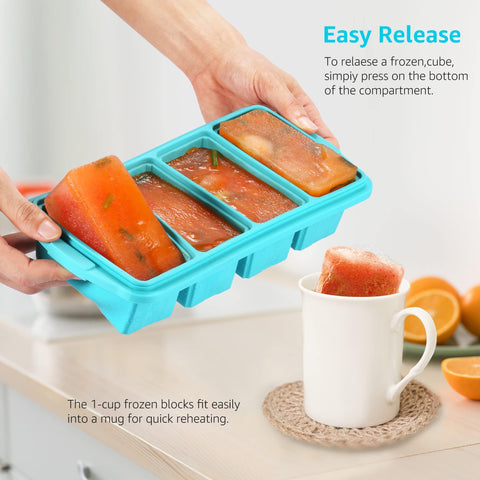 Ztomine tray with lid in the freezer for convenient batch freezing.