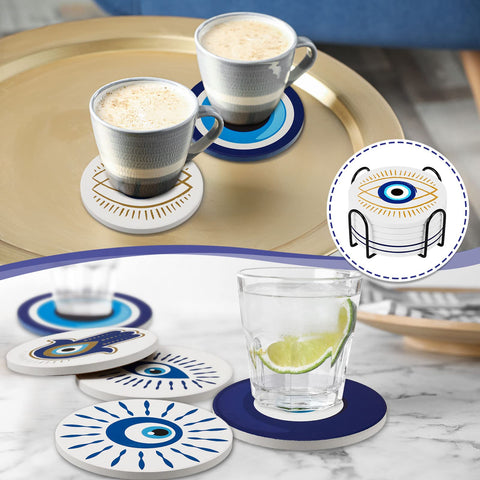 Zubebe 4-inch ceramic coaster ideal for most cups and bottles.