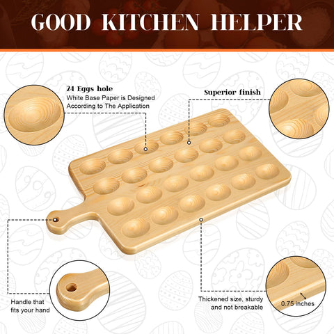 Zubebe reversible wooden egg tray showing flat side for cheese and appetizers