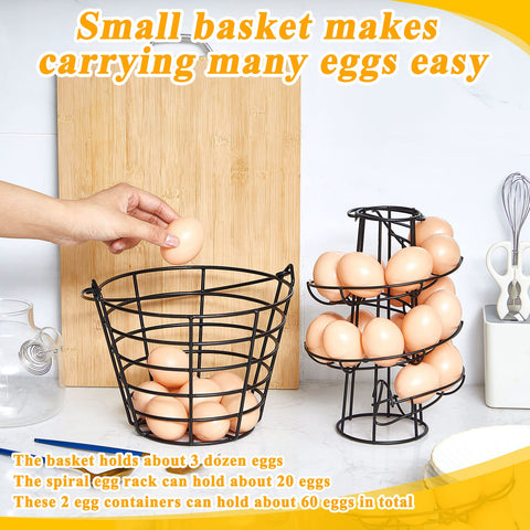 Zubebe portable egg rack with handle for effortless countertop transport