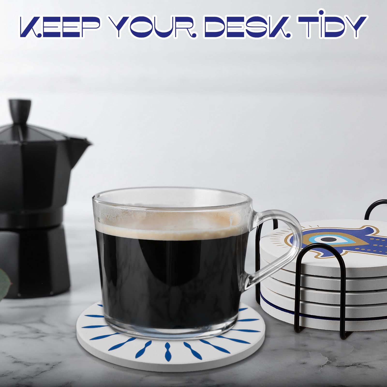 Zubebe table setup shows how coasters enhance dining or workspace.