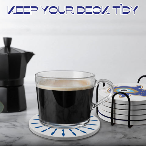 Zubebe table setup shows how coasters enhance dining or workspace.