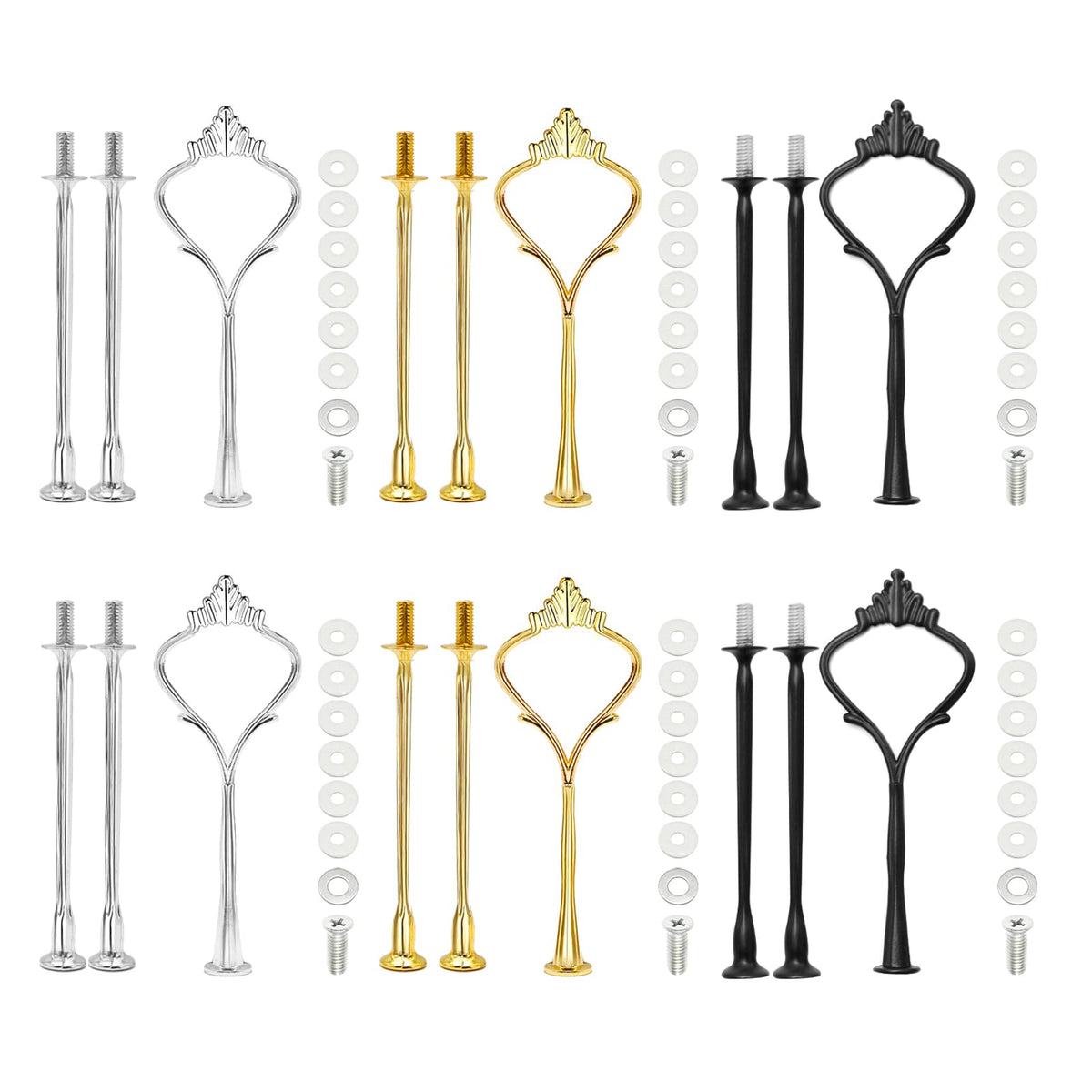 ZUDKSUY crown-type cake tray on a three-tier stand for elegant displays.