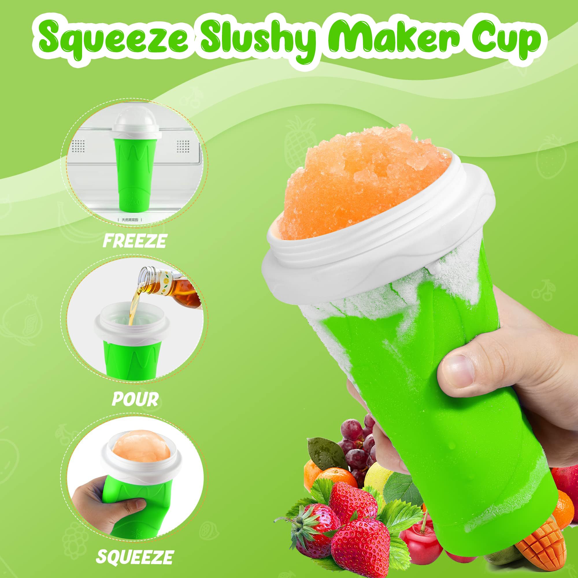 Cups in freezer-ready state for fast, refreshing slush