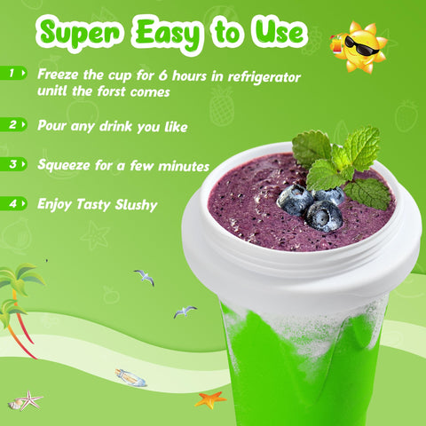 ZUGM Slushie Cup featuring DIY flavor ideas for Coke, juice, or milkshakes