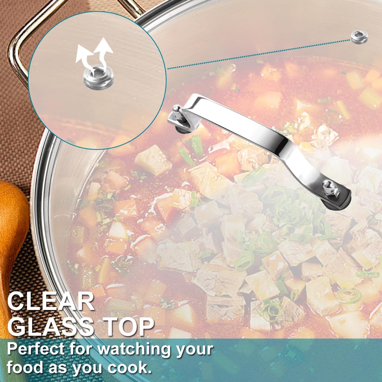 ZUIHUI oven-safe glass lid suitable up to 350°F for versatile cooking